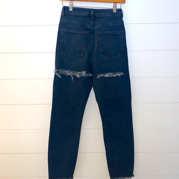 🤍 NWT New ASOS Farleigh Butt Rip High Rise Mom Straight Jeans - Dark Wash - Picture 9 of 9